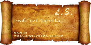 Lovászi Sarolta névjegykártya