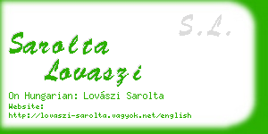 sarolta lovaszi business card