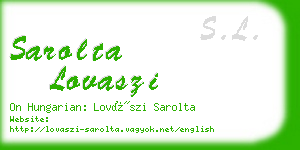 sarolta lovaszi business card